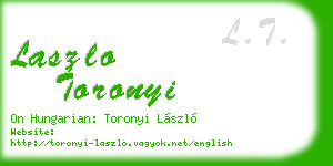 laszlo toronyi business card
